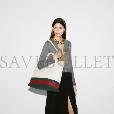 G*C*I CANV*AS TOTE BAG WITH EMBOSSED DETAIL 782741  (40*38*17cm) 16058