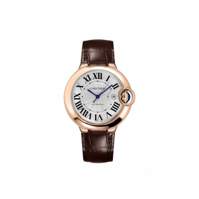 CARTIER BALLON BLEU DE MEN'S SILVER BROWN CARTIER 42MM WATCH WGBB0030