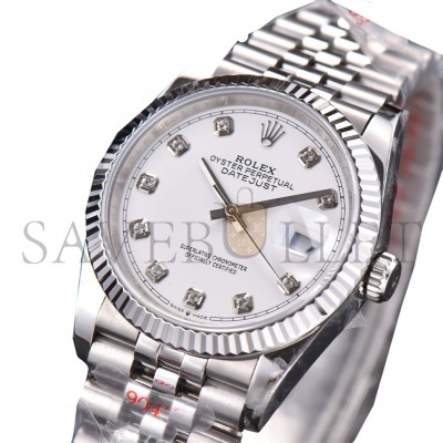 ROLEX DATEJUST GMF WHITE DIAL DIAMOND MARKER JUBILEE BRACELET 41MM WATCH 126334
