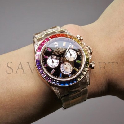 ROLEX DAYTONA SQUARE RAINBOW GEMSTONE 40MM WATCH 116595RBOW-0001