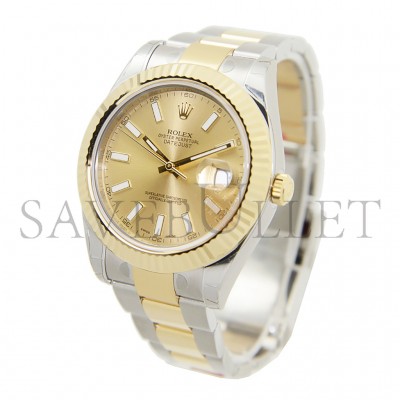 ROLEX DATEJUST CHAMPAGNE DIAL 41MM WATCH 116333