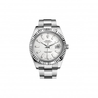 ROLEX DATEJUST SERIES SILVER DISC 41MM WATCH 116334-0010