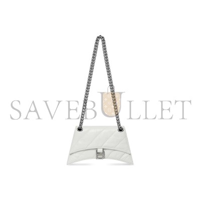 BALENCIAGA WOMEN'S CRUSH CHAIN BAG IN SMALL WHITE 716351210J09001 (24.9*15*7.9cm)