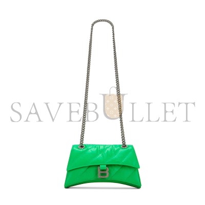 BALENCIAGA WOMEN'S CRUSH CHAIN BAG IN SMALL GREEN 716351210J03809 (24.9*15*7.9cm)