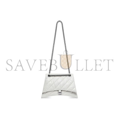 BALENCIAGA WOMEN'S CRUSH CHAIN BAG IN MEDIUM WHITE 716393210J09001 (31*19.8*6.9cm)