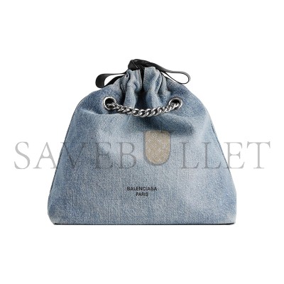 BALENCIAGA WOMEN'S CRUSH TOTE BAG IN SMALL DENIM 7429422AAYA4661 (25.9*23.9*9.9cm)