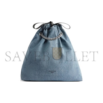 BALENCIAGA WOMEN'S CRUSH TOTE BAG IN MEDIUM DENIM 7429412AAYA4661 (46*39.9*14cm)