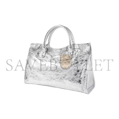 BALENCIAGA WOMEN'S LE CITY BAG MEDIUM IN SILVER 8230582ABEK8122 (37*23.4*14.9cm)