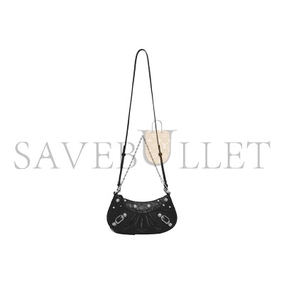 BALENCIAGA WOMEN'S LE CAGOLE CHAIN BAG MINI IN SILVER BLACK 69581423EJY1000 (20.8*13*4.3cm)