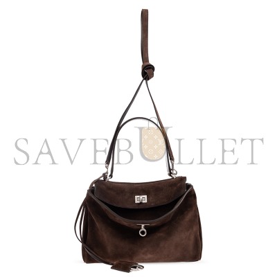 BALENCIAGA WOMEN'S RODEO HANDBAG SMALL IN LIGHT ESPRESSO 7897792AA3D1000 (28.9*20*9.9cm)