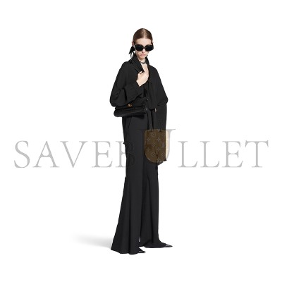 BALENCIAGA WOMEN'S BEL AIR CLUTCH ON STRAP SMALL IN BLACK 8349432ABAV1000 (26.9*13.9*5.3cm)