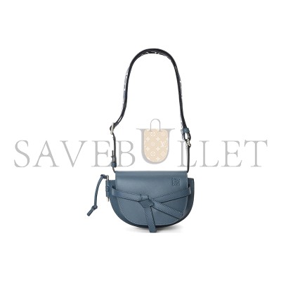 LOEWE MINI GATE DUAL BAG IN SOFT CALFSKIN AND JACQUARD A650N46X13-6901 (21*12.5*9.5cm)