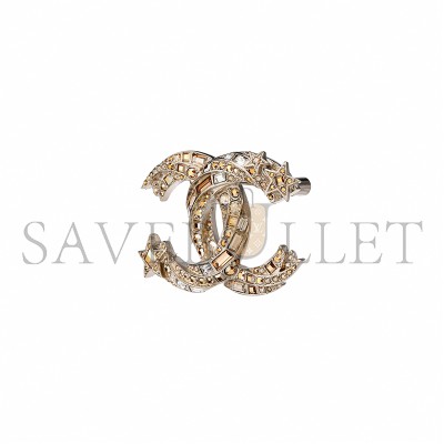 CHANEL DOUBLE C METAL BROOCH AB6192 CHANEL DOUBLE C METAL BROOCH AB6192