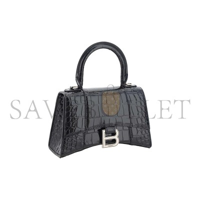 BALENCIAGA WOMEN'S HOURGLASS HANDBAG XS IN BLACK 5928331LR6Y1000 (18.8*13*7.9cm)
