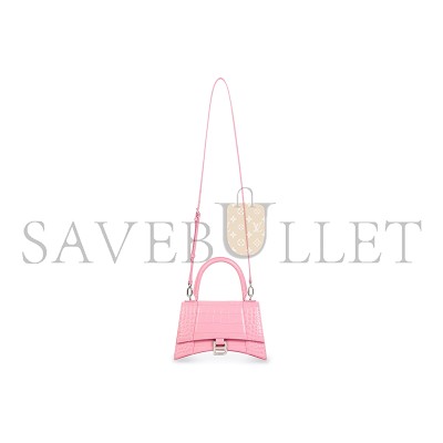 BALENCIAGA WOMEN'S HOURGLASS HANDBAG SMALL IN ROSE PINK 5935461LR6Y5812 (22.9*15*9.9cm)