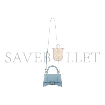BALENCIAGA WOMEN'S HOURGLASS HANDBAG XS IN SKY BLUE 5928331LR6Y4712 (18.8*13*7.9cm)