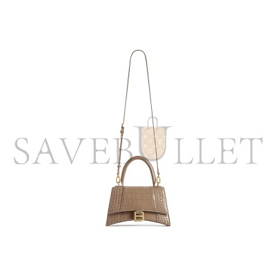 BALENCIAGA WOMEN'S HOURGLASS HANDBAG SMALL IN BROWN 5935461LRGM1212 (22.9*15*9.9cm)