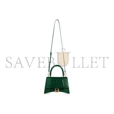 BALENCIAGA WOMEN'S HOURGLASS HANDBAG SMALL IN DARK GREEN 5935461LRGM3011 (22.9*15*9.9cm)