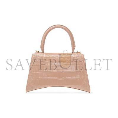 BALENCIAGA WOMEN'S HOURGLASS HANDBAG SMALL IN NUDE 5935461LR6Y6310 (22.9*15*9.9cm)