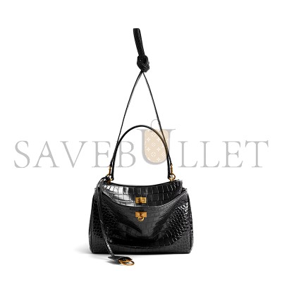 BALENCIAGA WOMEN'S RODEO HANDBAG SMALL IN BLACK 7897792AA5L1000 (28.9*20*9.9cm)
