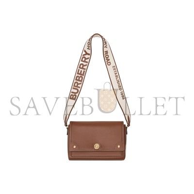 BURBERRY BROWN TOPSTITCHED LEATHER NOTE CROSSBODY BAG 80430551 (25*18*8.5cm) BURBERRY BROWN TOPSTITCHED LEATHER NOTE CROSSBODY BAG 80430551 (25*18*8.5cm)
