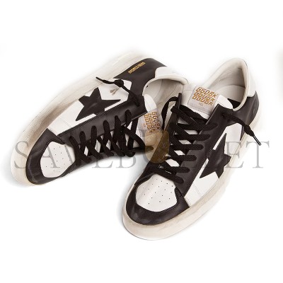 GOLDEN GOOSE MEN'S STARDAN IN WHITE AND BLACK LEATHER GMF00128 GOLDEN GOOSE MEN'S STARDAN IN WHITE AND BLACK LEATHER GMF00128