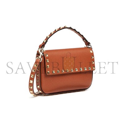 VALENTINO GARAVANI SMALL ROCKSTUD LEATHER TOP HANDLE BAG VW0P0W07VSHHG5 (19*13.5*3cm)