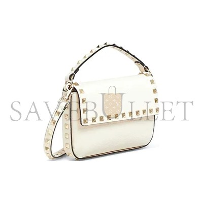 VALENTINO GARAVANI SMALL ROCKSTUD LEATHER TOP HANDLE BAG VW0P0W07VSHI16 (19*13.5*3cm)