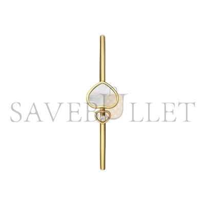 CHOPARD HAPPY HEARTS BANGLE, ETHICAL YELLOW GOLD, DIAMOND, MOTHER-OF-PEARL @857482-0300 CHOPARD HAPPY HEARTS BANGLE, ETHICAL YELLOW GOLD, DIAMOND, MOTHER-OF-PEARL @857482-0300