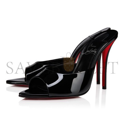 CHRISTIAN LOUBOUTIN MISS Z MULE 100MM OPEN HEEL SANDALS PATENT LEATHER BLACK WOMEN'S 1250970B439 CHRISTIAN LOUBOUTIN MISS Z MULE 100MM OPEN HEEL SANDALS PATENT LEATHER BLACK WOMEN'S 1250970B439