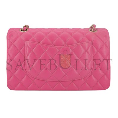 CHANEL 19C BARBIE PINK CAVIAR MEDIUM CLASSIC DOUBLE FLAP BAG (25.5*16*7.5cm)