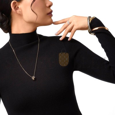 CARTIER TRINITY CUSHION-SHAPED PENDANT NECKLACE HALF-PAVED WITH DIAMONDS N7424481 