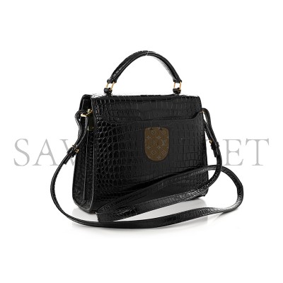 YSL CASSANDRA MINI TOP HANDLE BAG IN CROCODILE-EMBOSSED SHINY LEATHER 6027161373264 (20*16*7.5cm)