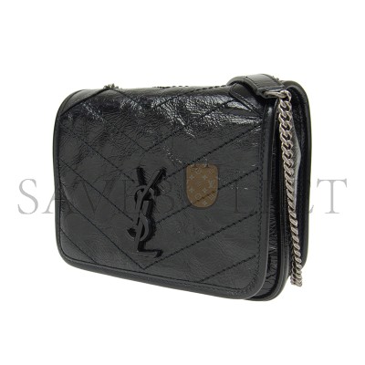 YSL NIKI MINI SHOULDER BAG IN CRINKLED VINTAGE LEATHER 5831030EN041000 (18.5*15*5cm)