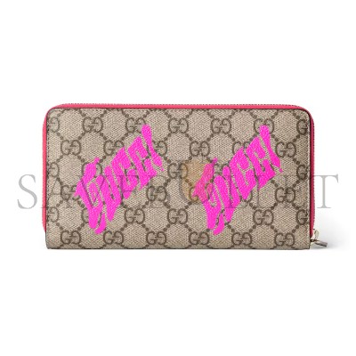 GUCCI BI-COLOR ZIP AROUND WALLET WITH PRINT ‎‎835324 (19*10.5*2.5cm)