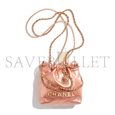 CHANEL 22 MINI HANDBAG AS3980 B10691 NN728 (20*19*6cm)
