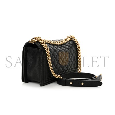 CHANEL MASTER CAVIAR QUILTED MEDIUM BOY FLAP A67086 (25*15*9cm)