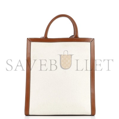 CELINE SMALL TOTE IN CABAS SULKY PRINTED FABRIC AND COWHIDE LEATHER 192082DCI.02NT (33*28.5*8)