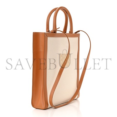 CELINE SMALL TOTE IN CABAS CANVAS AND CALFSKIN 192082BNZ.02NT (17*13*6cm)