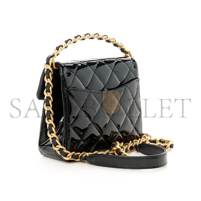 CHANEL MASTER PATENT QUILTED 31 RUE CAMBON MINI TOP HANDLE FLAP AS4472 (19*15*7cm)
