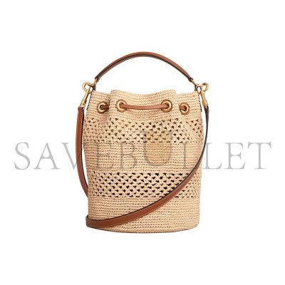 CELINE BUCKET BAG IN CLARA PLANT MATERIALS AND COWHIDE 117862FX8.04LU (25*23*20cm)