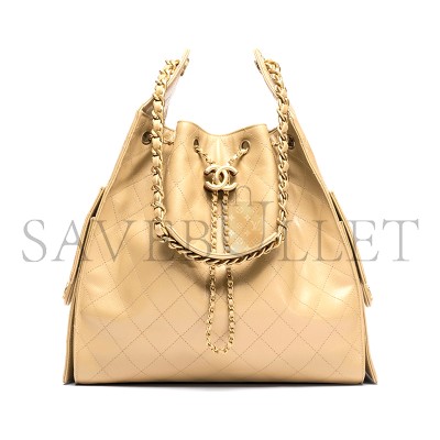 CHANEL 25 MEDIUM HANDBAG GRAINED CALFSKIN & GOLD-TONE METAL DARK BEIGE AS5311 (40*30*15cm)