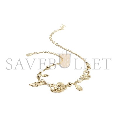 CHANEL FLORAL LEAF PENDANT NECKLACE ABE307