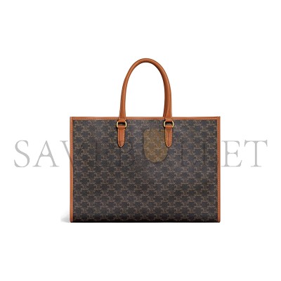 CELINE TRIOMPHE CANVAS CALFSKIN HORIZONTAL CABAS TAN 197912BZJ.04LU (43*30*10cm)