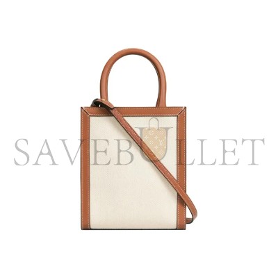 CELINE MINI TOTE IN CABAS TRIOMPHE CANVAS AND CALFSKIN 193302DHW.02NT (21*17*4cm)