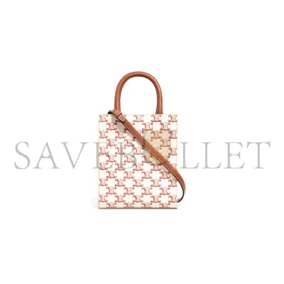 CELINE MINI TOTE IN CABAS TRIOMPHE PRINTS AND LEATHER 194372BZK.27ED (21*17*4cm)
