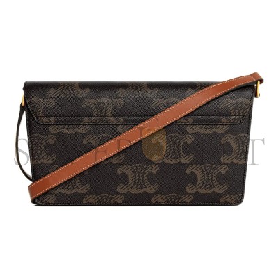 CELINE SHOULDER BAG IN TRAPEZE TRIOMPHE METAL SNAP CALFSKIN 199282EPP.04LU (26.2*14.5*2cm)