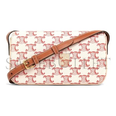 CELINE SHOULDER BAG CLAUDE IN TRIOMPHE CANVAS AND CALFSKIN 194142CUZ.27ED (20*10*4cm)