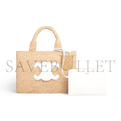 CELINE SMALL CABAS THAIS IN RAFFIA AND CALFSKIN 116302FF7.01BC (27*19*13cm)