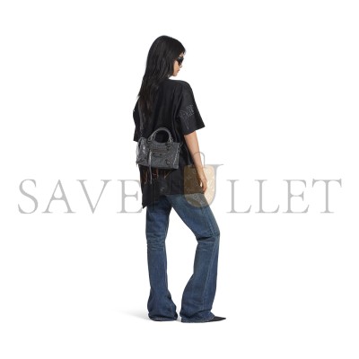BALENCIAGA WOMEN'S LE CITY BAG MINI IN VOLCANIC ROCK 8063952ABEK1251 (23.8*16*6.3cm)